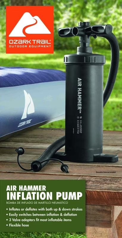 Manual Air Pump for Camping and Outdoor Gear, 14.5 Inches