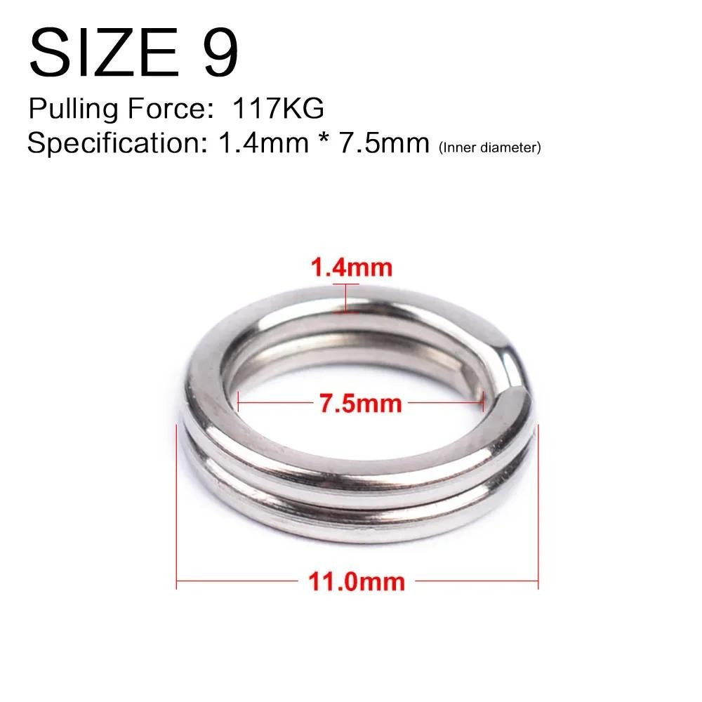 Heavy Duty Stainless Steel Fishing Split Rings 0#-12# for Crankbaits & Lures, 100Pcs