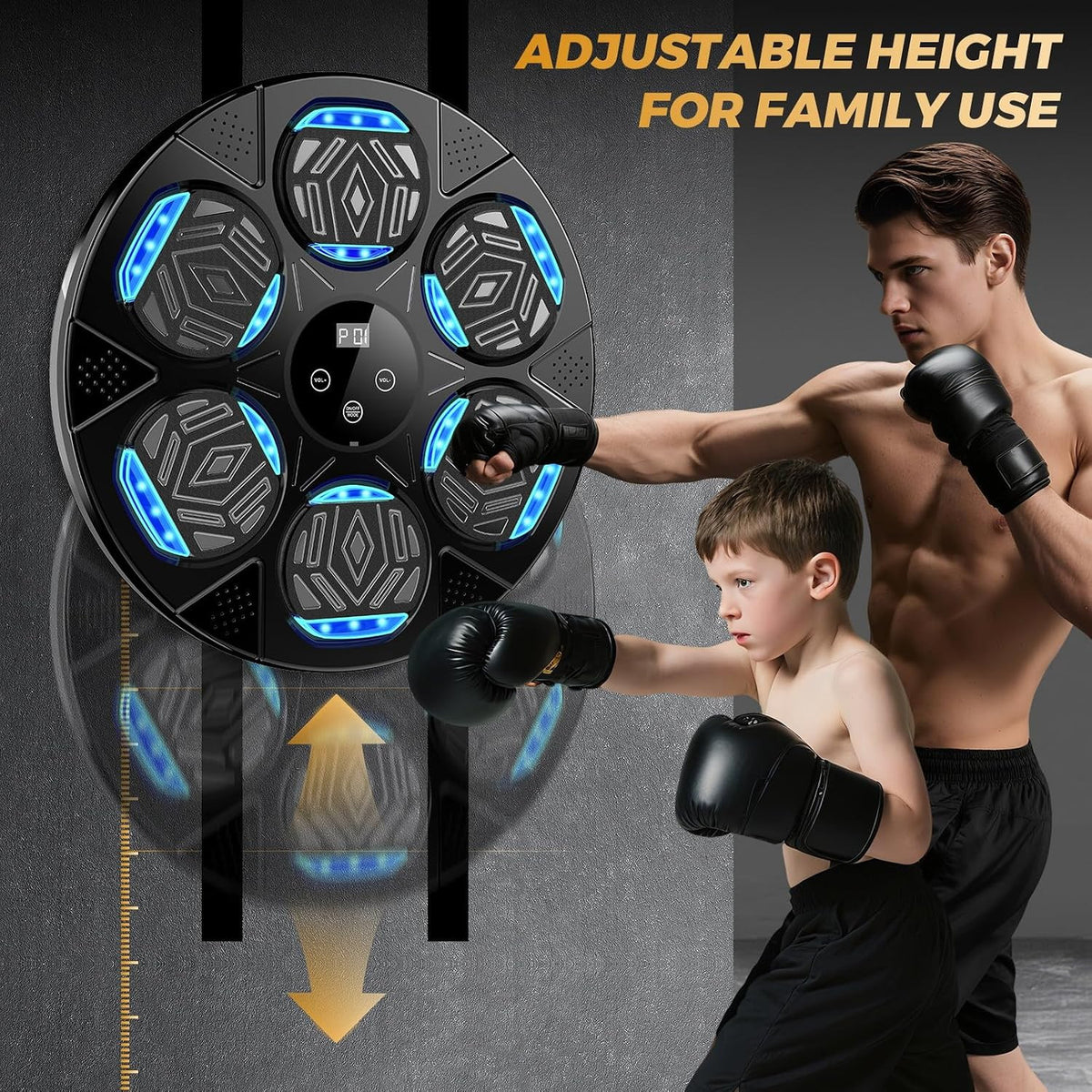 Wall Mounted Bluetooth Boxing Machine with Gloves - Interactive Punching Pad