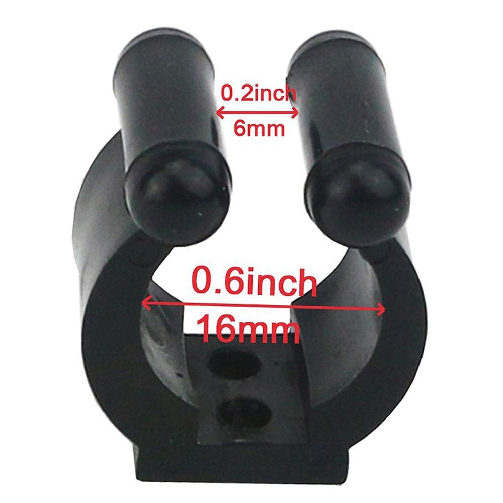 12 Pack Pool Cue Clips for Rack and Rod Holder - Black