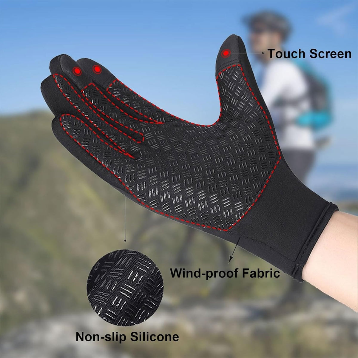 Winter Touchscreen Gloves Waterproof Windproof Thermal Ski Gloves for Men Women