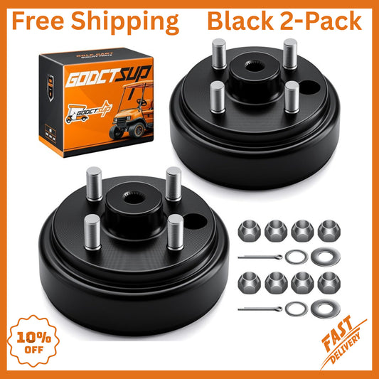 Golf Cart Brake Drum Hub Assembly for EZGO TXT 1982-UP - Black 2-Pack