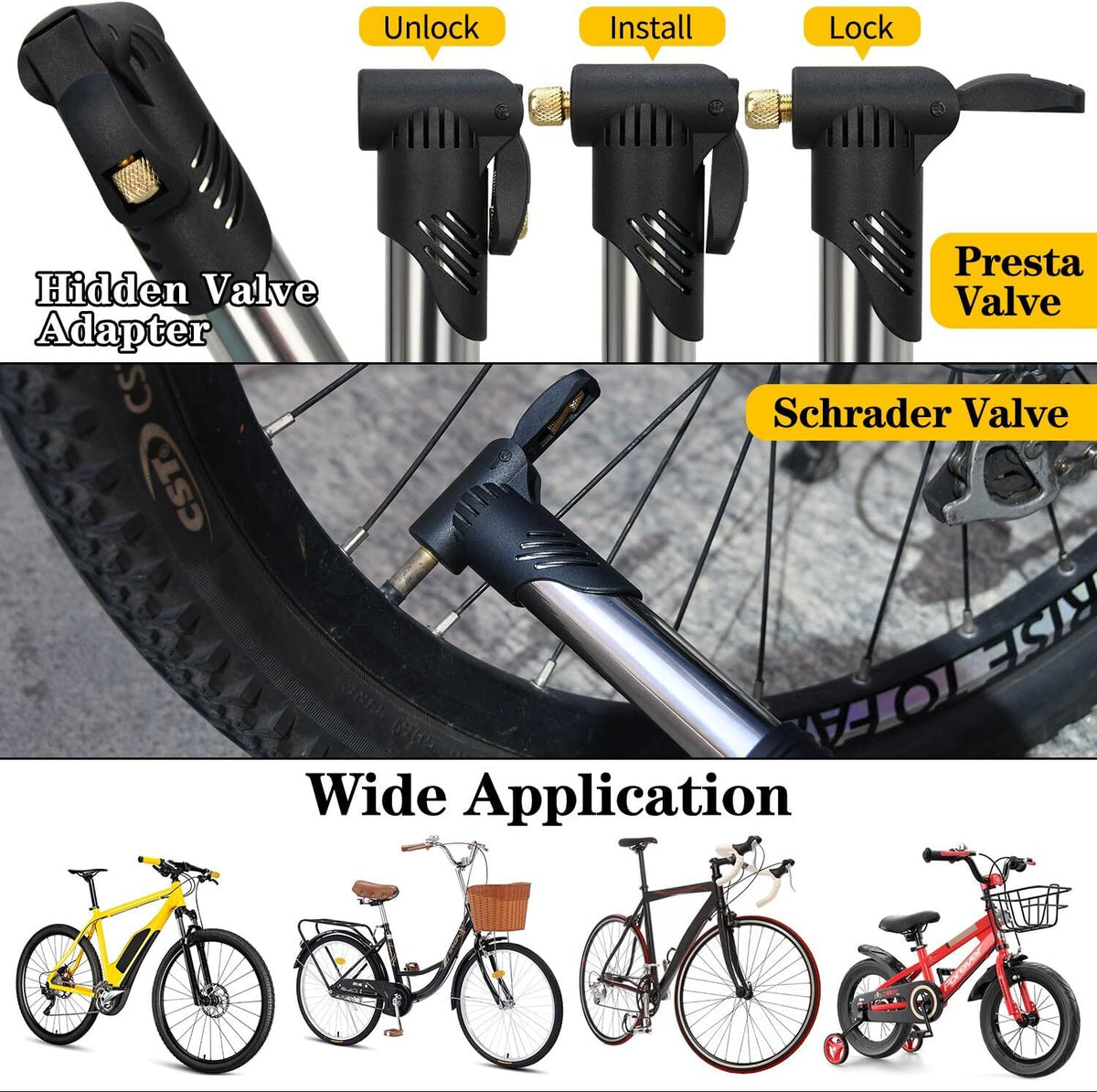 Bike Repair Kit with Tire Pump and Multi-Tool - Portable Bicycle Repair Set