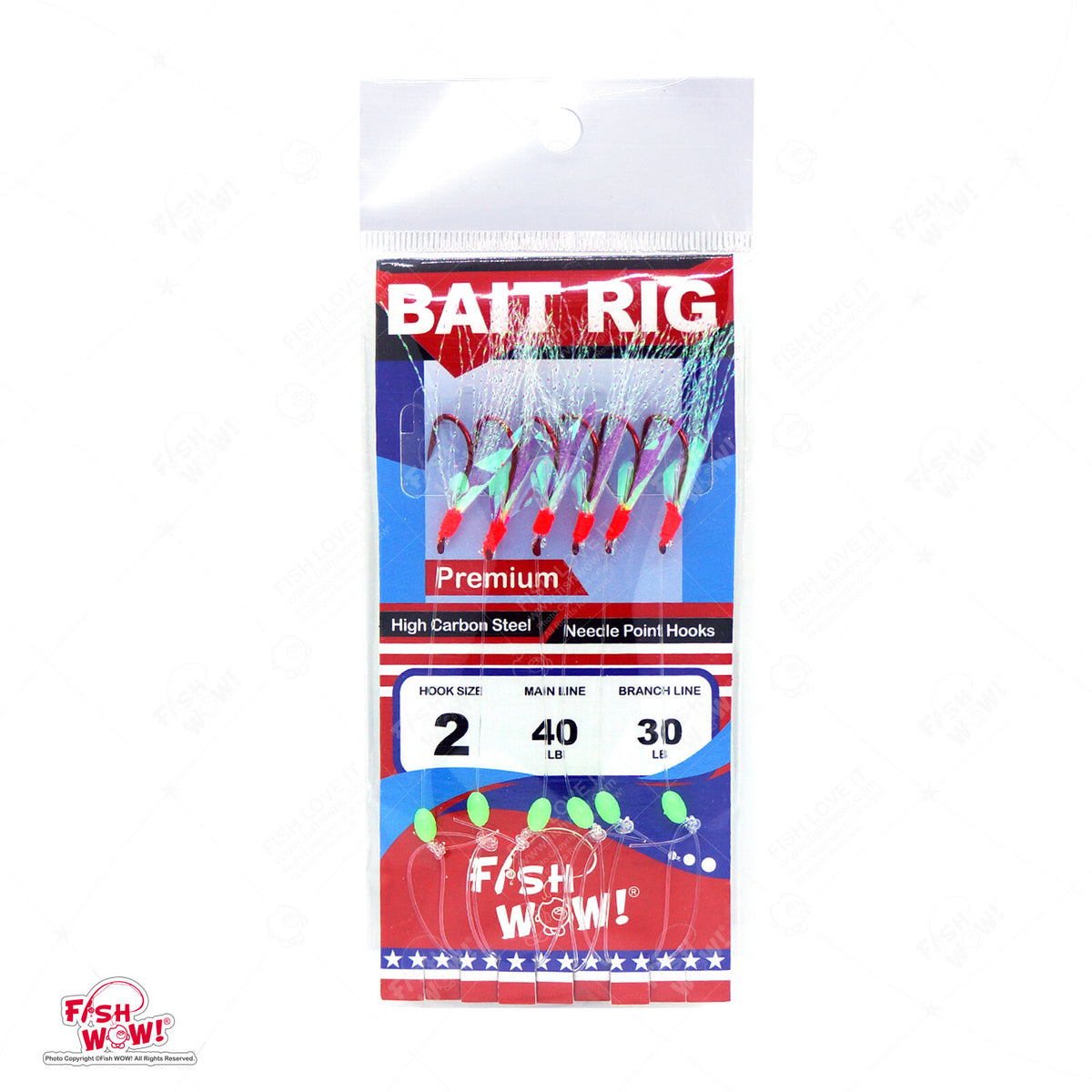 Fishing Sabiki Rig with Multiple Hooks for Bait Catching - Size Varieties