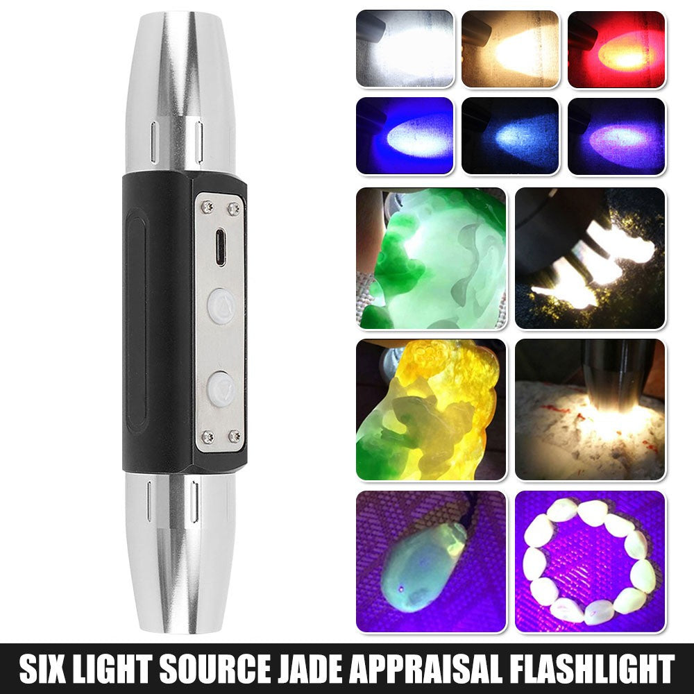Gemstone Identification LED Flashlight 6-in-1 Jewelry Gem Tester Tool
