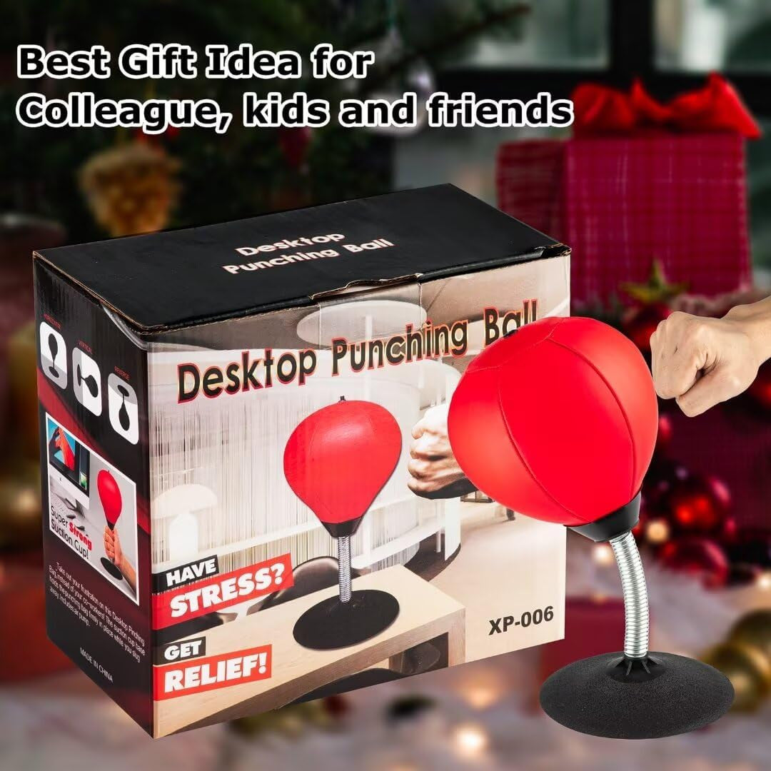 Stress Buster Desktop Punching Bag with Suction Cup - Office Stress Relief Toy