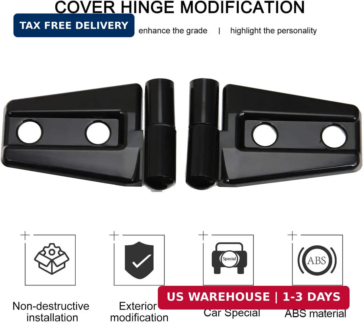 Jeep Wrangler Door Hinge Cover Set - Exterior Trim Accessories, Black