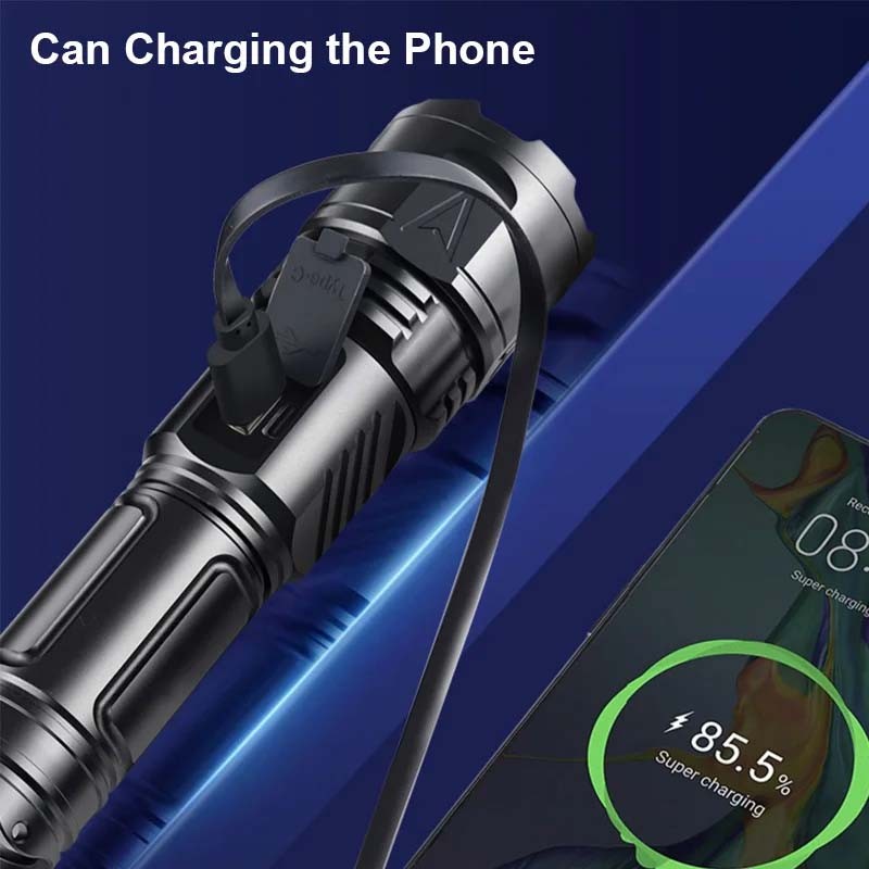 High Power Rechargeable LED Flashlight 2000000LM Waterproof 30W Tactical Torch