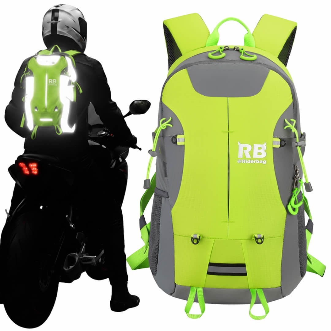High Visibility Reflective Motorcycle Backpack 35L Riderbag Reflektor35