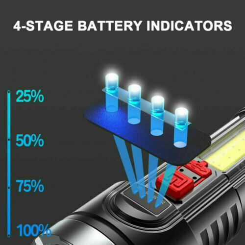 Super Bright Tactical LED Flashlight with USB Rechargeable Battery