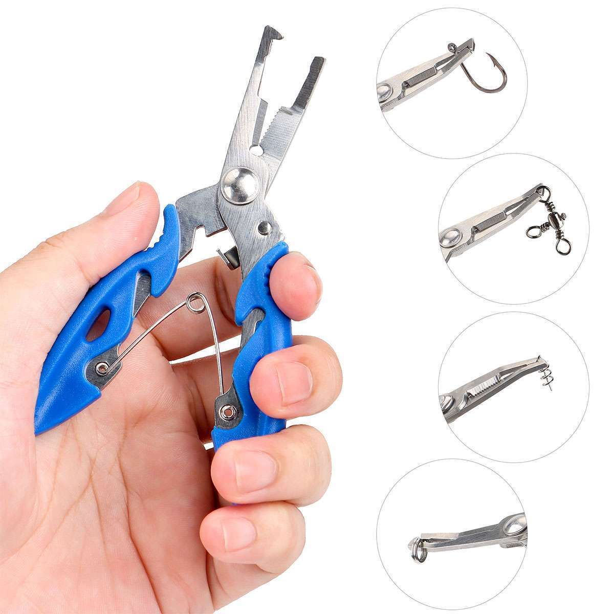 200pcs Stainless Steel Fishing Split Rings Set with Pliers - Multiple Sizes