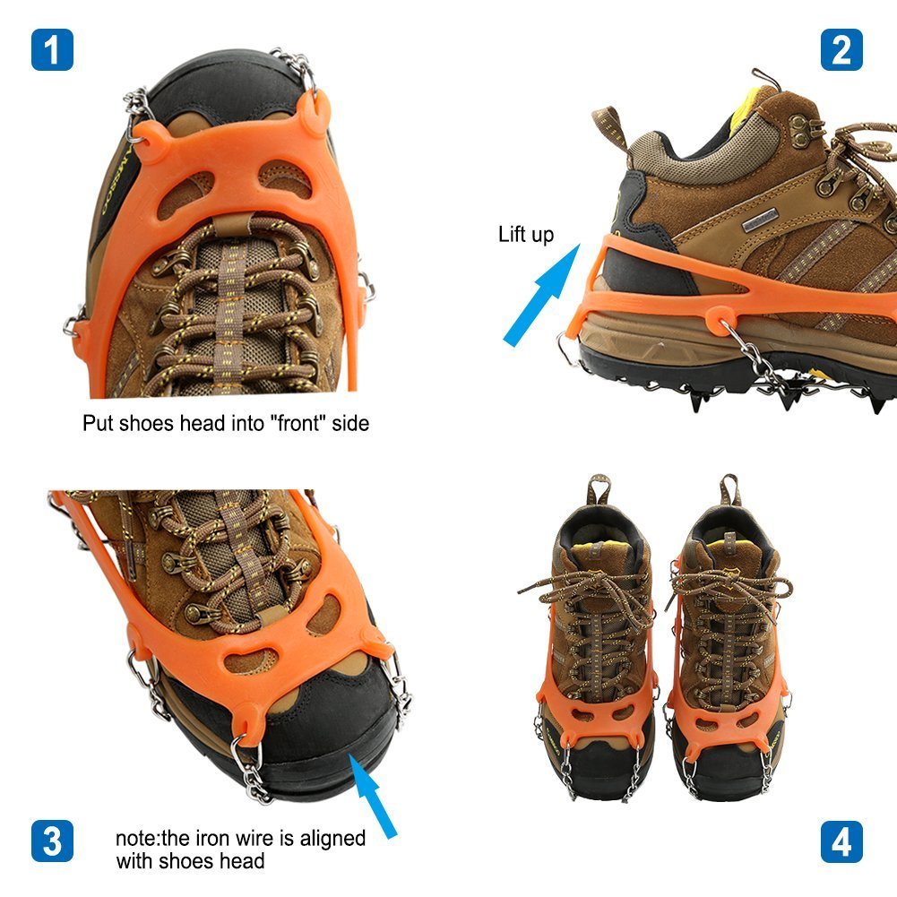 Ice Snow Shoe Grips Traction Cleats for Hiking & Outdoor Walking - Size M