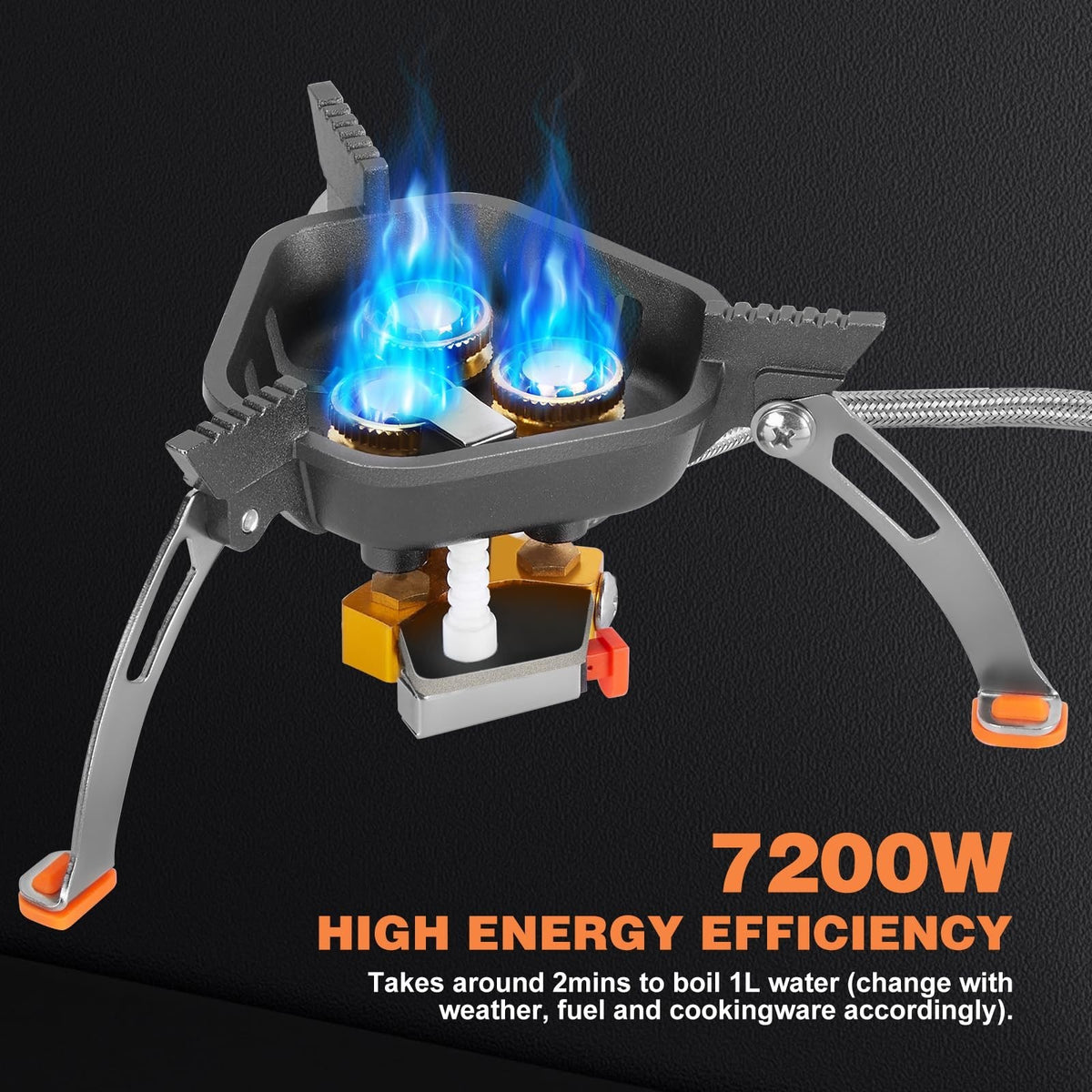 7200W Windproof Camping Stove for Outdoor Backpacking Hiking Picnic