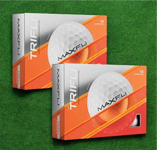 Maxfli TriFli Golf Balls 24 Pack Gloss White Low Compression for Distance & Control