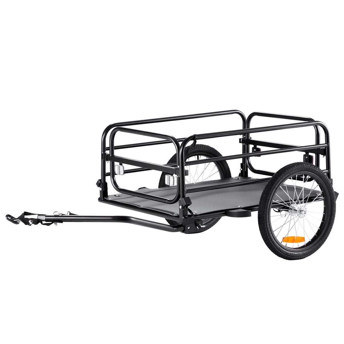 Bike Cargo Trailer 160 lbs Capacity Carbon Steel Bicycle Carrier with Foldable Frame