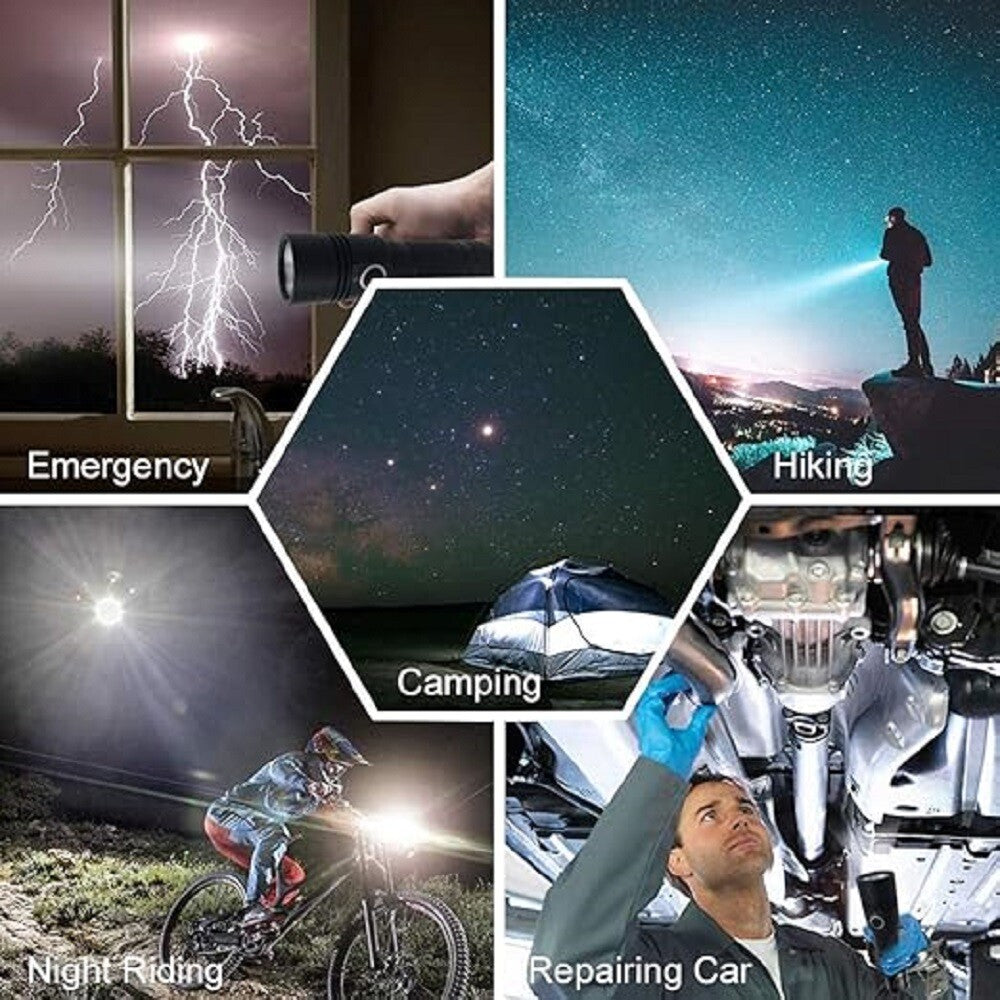 600 Lumen USB C Rechargeable LED Flashlight Waterproof Handheld Torch