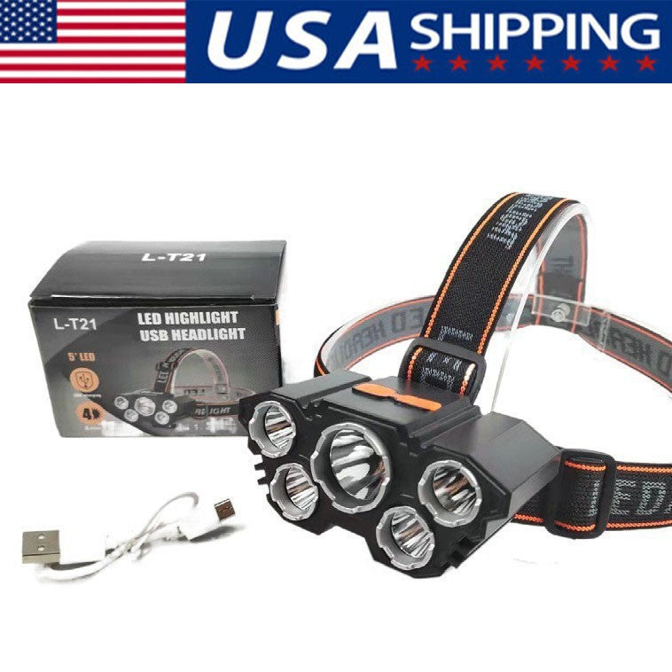 Rechargeable LED Headlamp with 4 Modes Waterproof Head Light 400 Lumens
