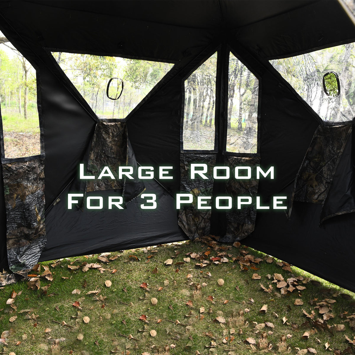Portable Hunting Blind Pop-Up Ground Tent with Gun Ports and Carrying Bag