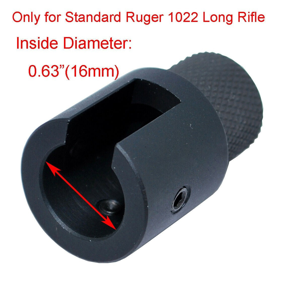 Black Anodized Aluminum Muzzle Adapter 1/2x28 TPI for Ruger 1022 Rifle