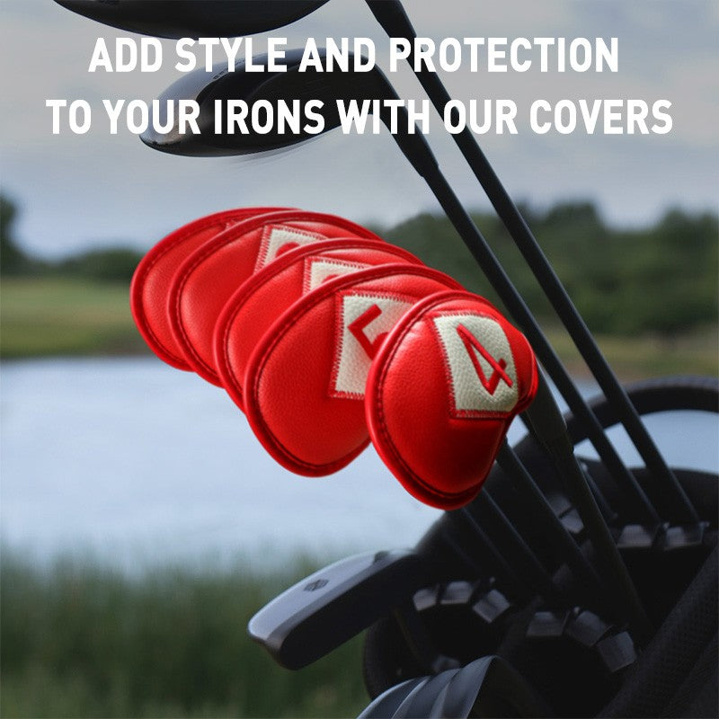 Golf Head Covers Set - 12 Pieces with Embroidered Labels for Irons and Wedges