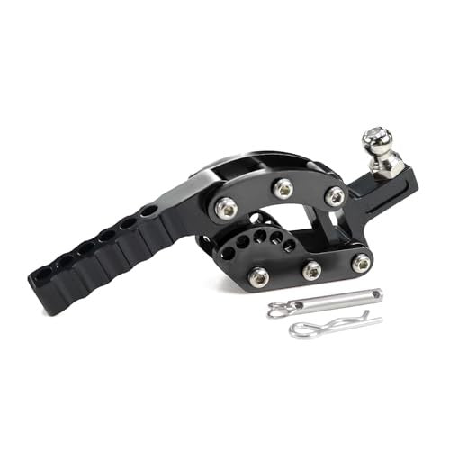 Adjustable Metal RC Car Tow Hook Trailer Hitch for 1/8 & 1/10 Crawlers Black