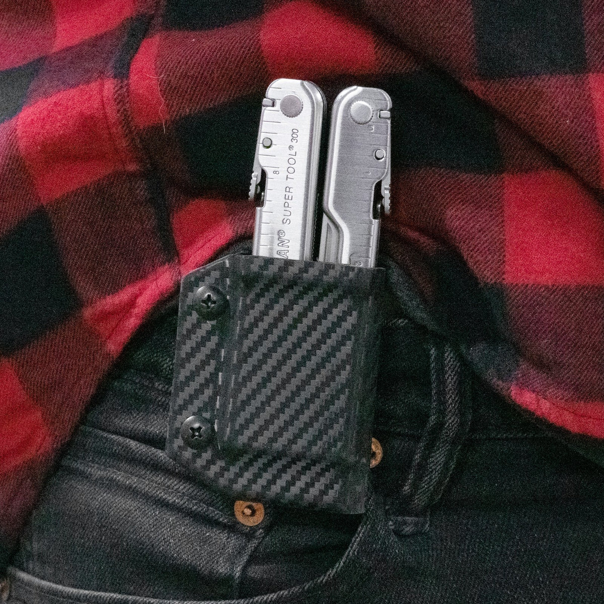 Kydex Multitool Sheath for Leatherman Supertool 300 - USA Made, Adjustable Carrying