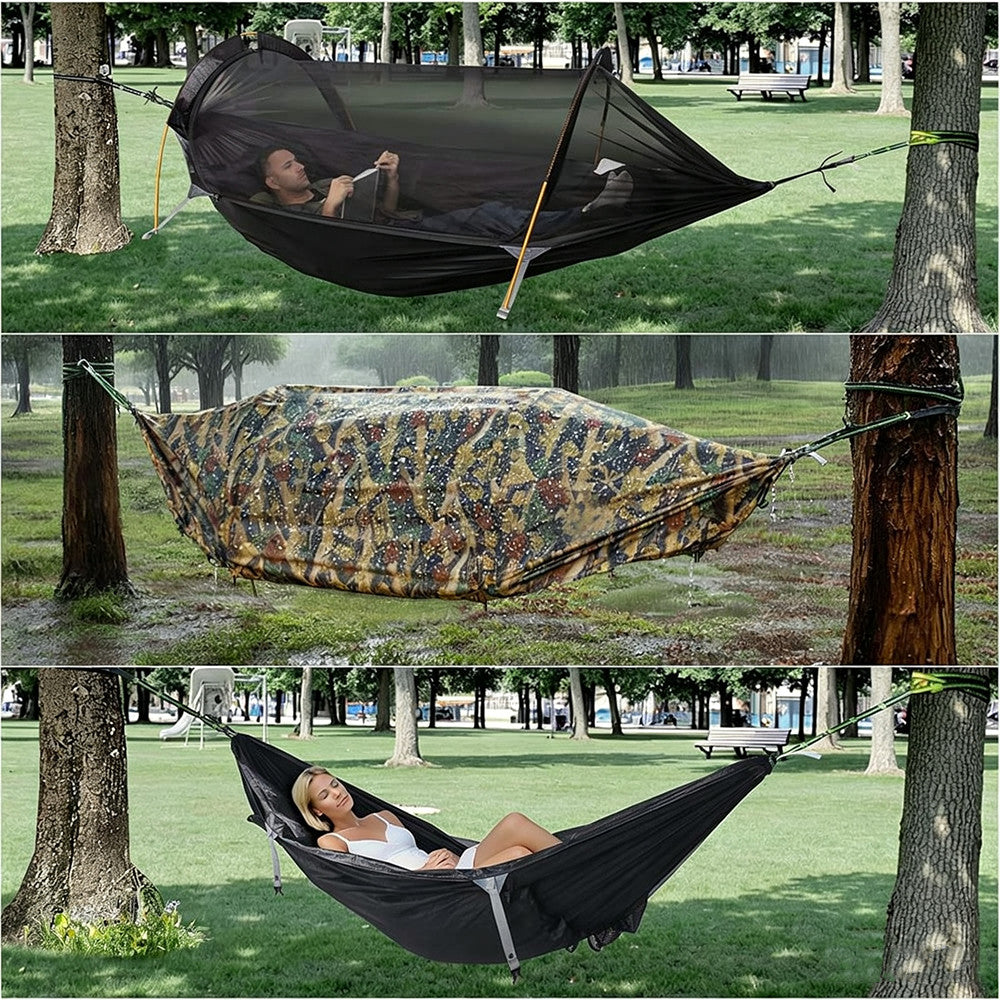2-in-1 Camping Hammock Tent with Rain Fly and Mosquito Net - Portable & Durable