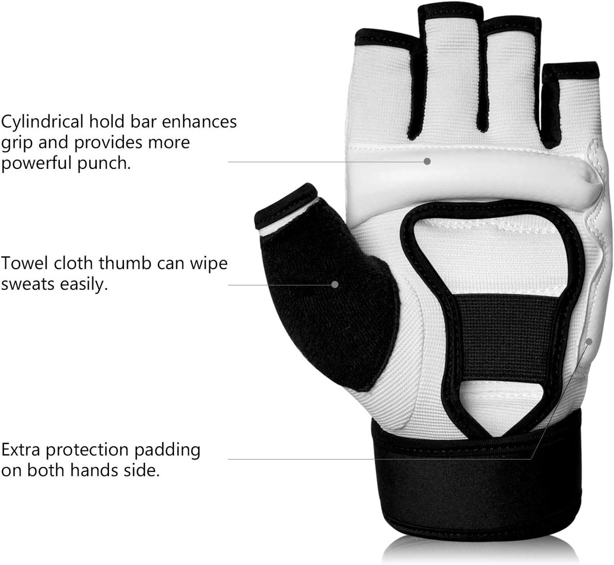 Martial Arts MMA Boxing Gloves - Half Finger Training Gloves for Sparring and Kickboxing