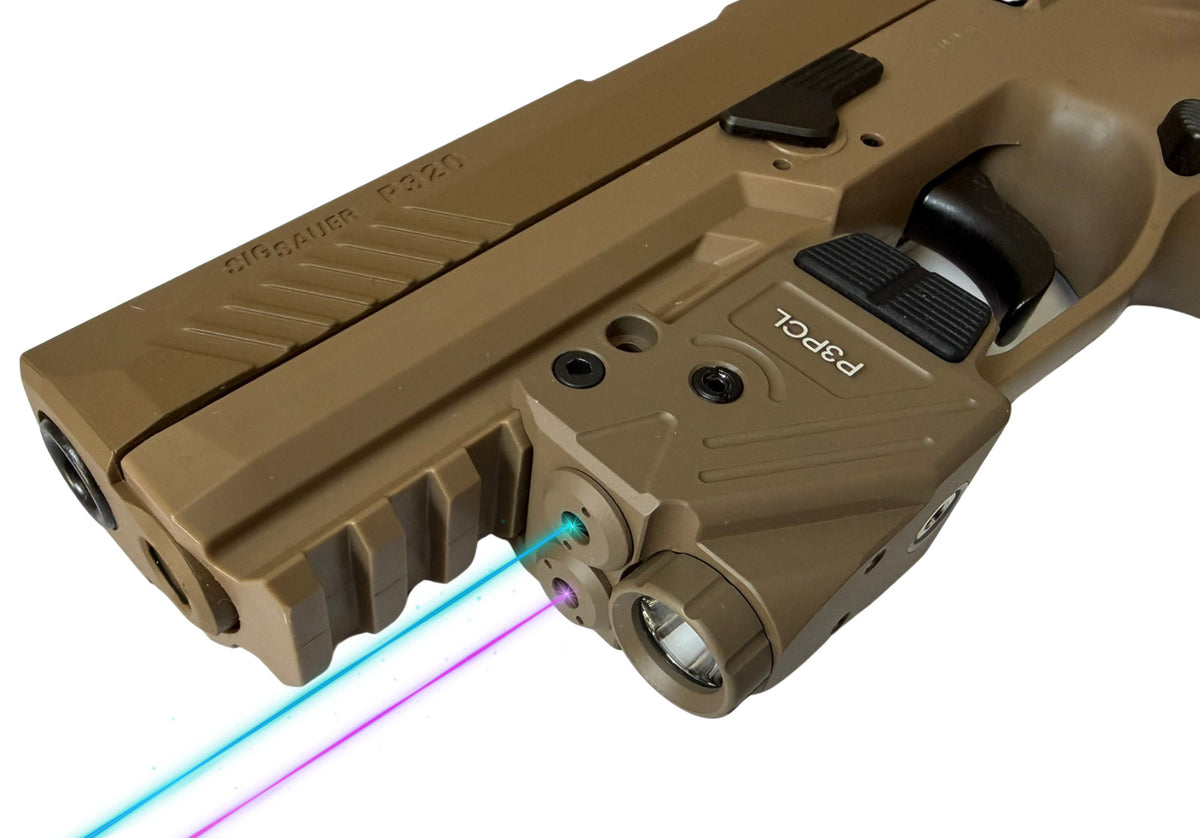 Dual Beam Purple Cyan Handgun Light Laser with 700 Lumens - FDE Cerakote