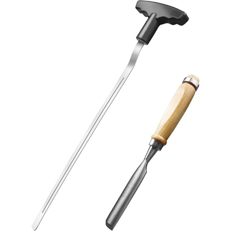 Quick & Safe Golf Grip Removal Tool with V-Groove Tape Stripper, Curved Blade