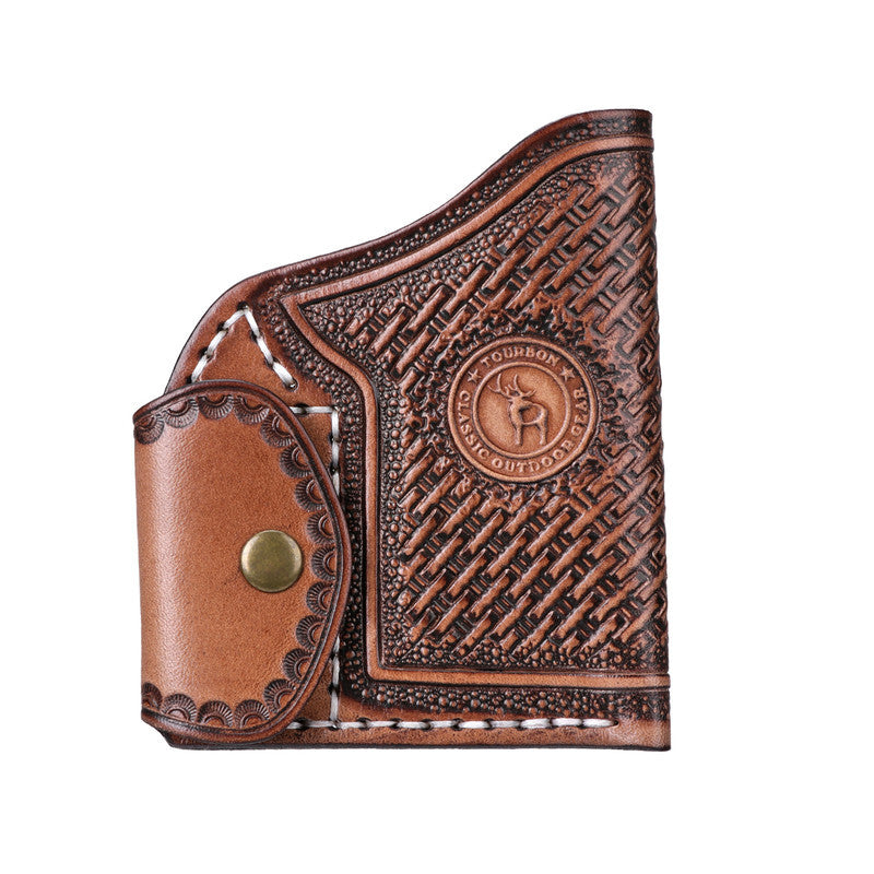 Leather Gun Holster for Revolvers & Handguns with Pocket - Tactical Carry