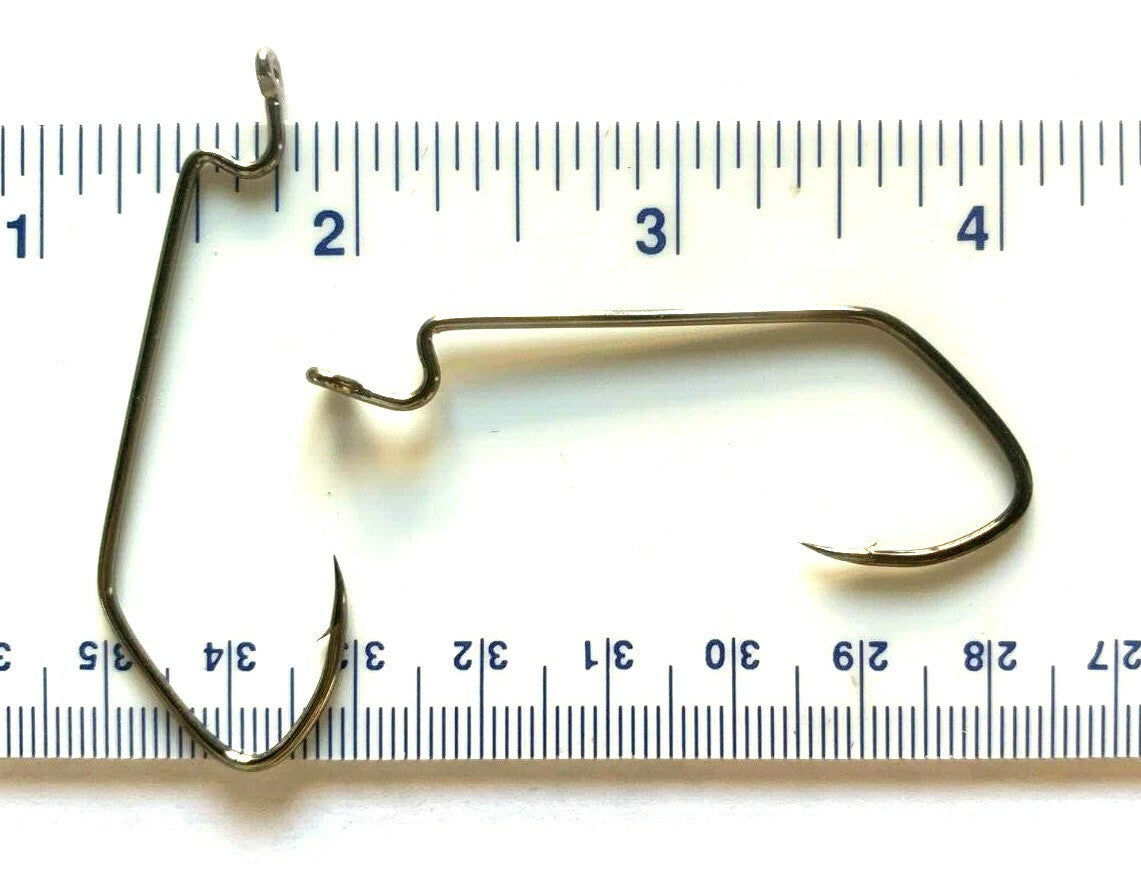 Matzuo Black Sickle Worm Hooks Size 3/0 - Sharp, Strong Fishing Hooks