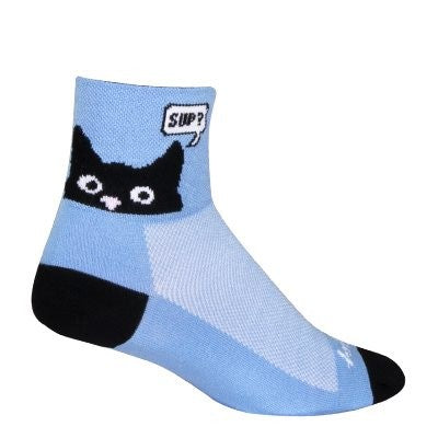 Cycling Socks - Classic 3-Inch Sup Cat Unisex Sports Socks L/XL