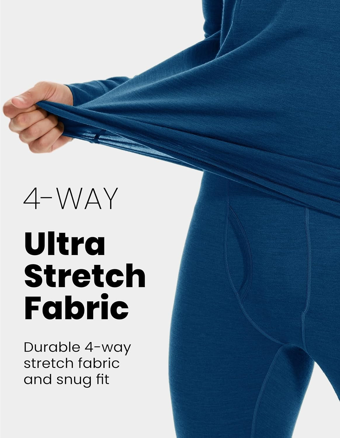 Men's Merino Wool Base Layer Pants - Thermal Long Johns for Winter