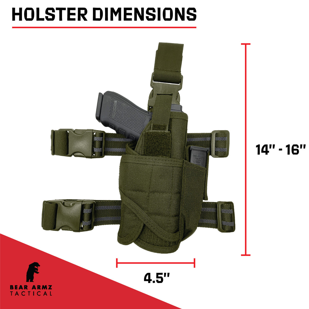 Universal Drop Leg Holster with Adjustable Thigh Gun Holder for Any Pistol