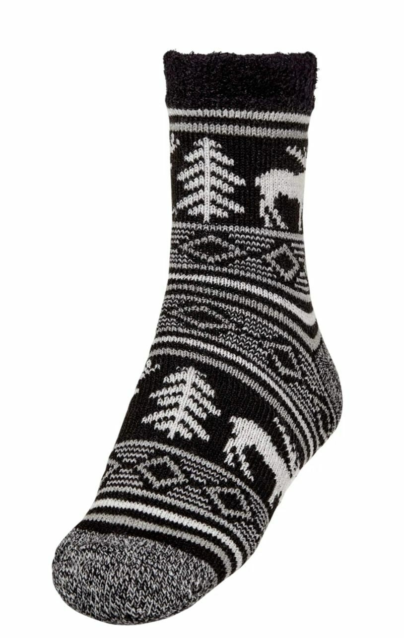 Men's Cozy Cabin Crew Socks One Size Comfortable Plush Lounge Socks