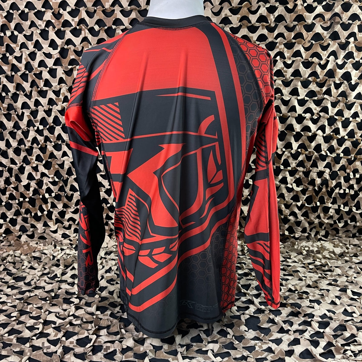 Contract Killer Long Sleeve Stained Rash Guard - Red & Black, X-Large