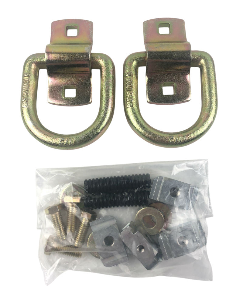 Heavy Duty 1/2" D-Ring Tie Down Kit for Utility Trailers, ATV & Equipment