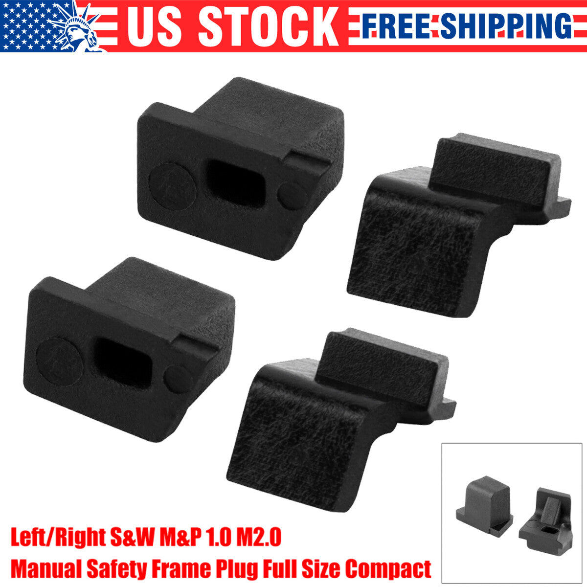 Pair Safety Frame Plugs for M&P 1.0 & M2.0 Full Size & Compact Handgun