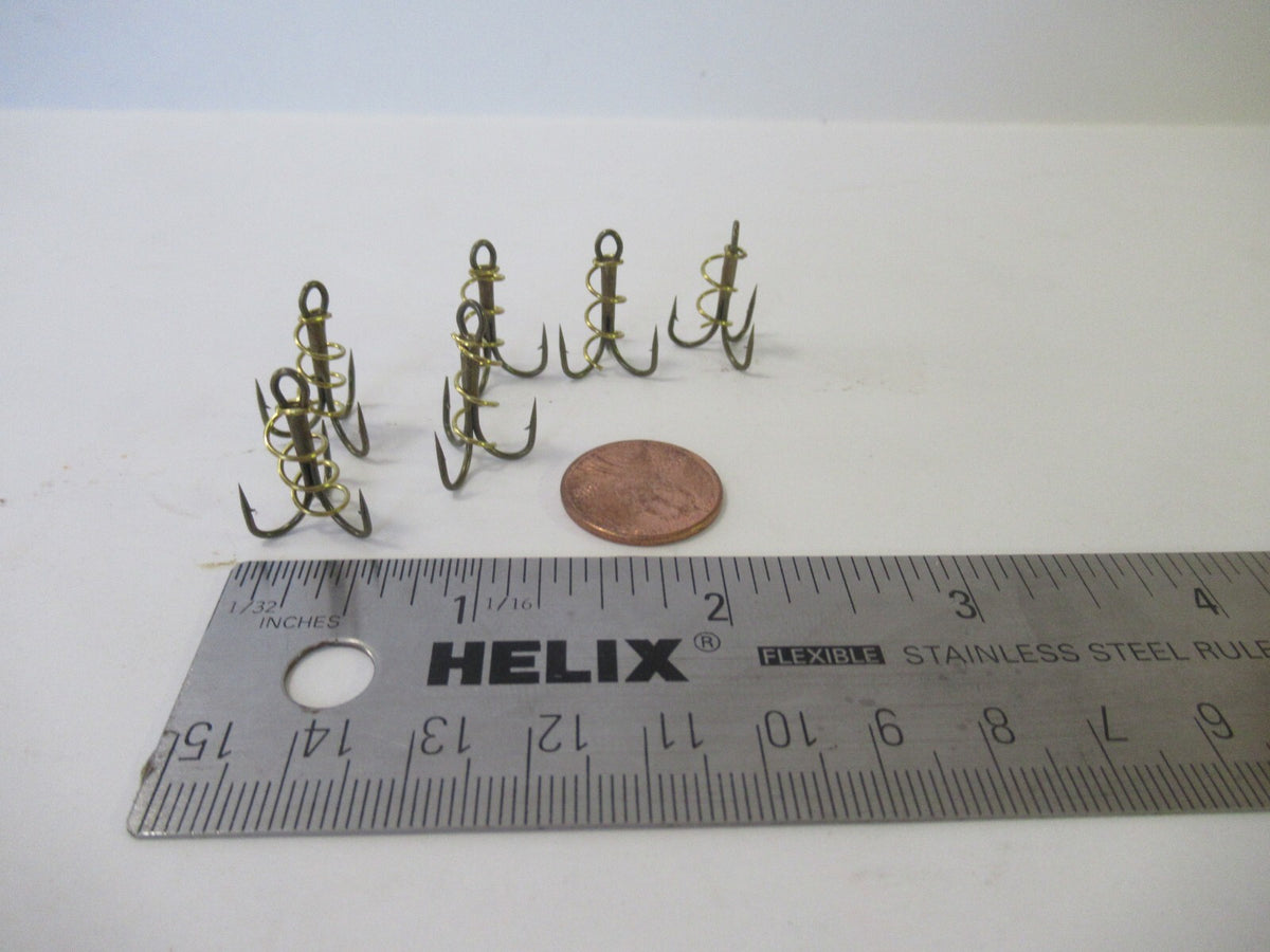 Treble Fishing Hooks - Bronze Spring Bait Hooks for Fish Tackle, Multiple Sizes & Quantities
