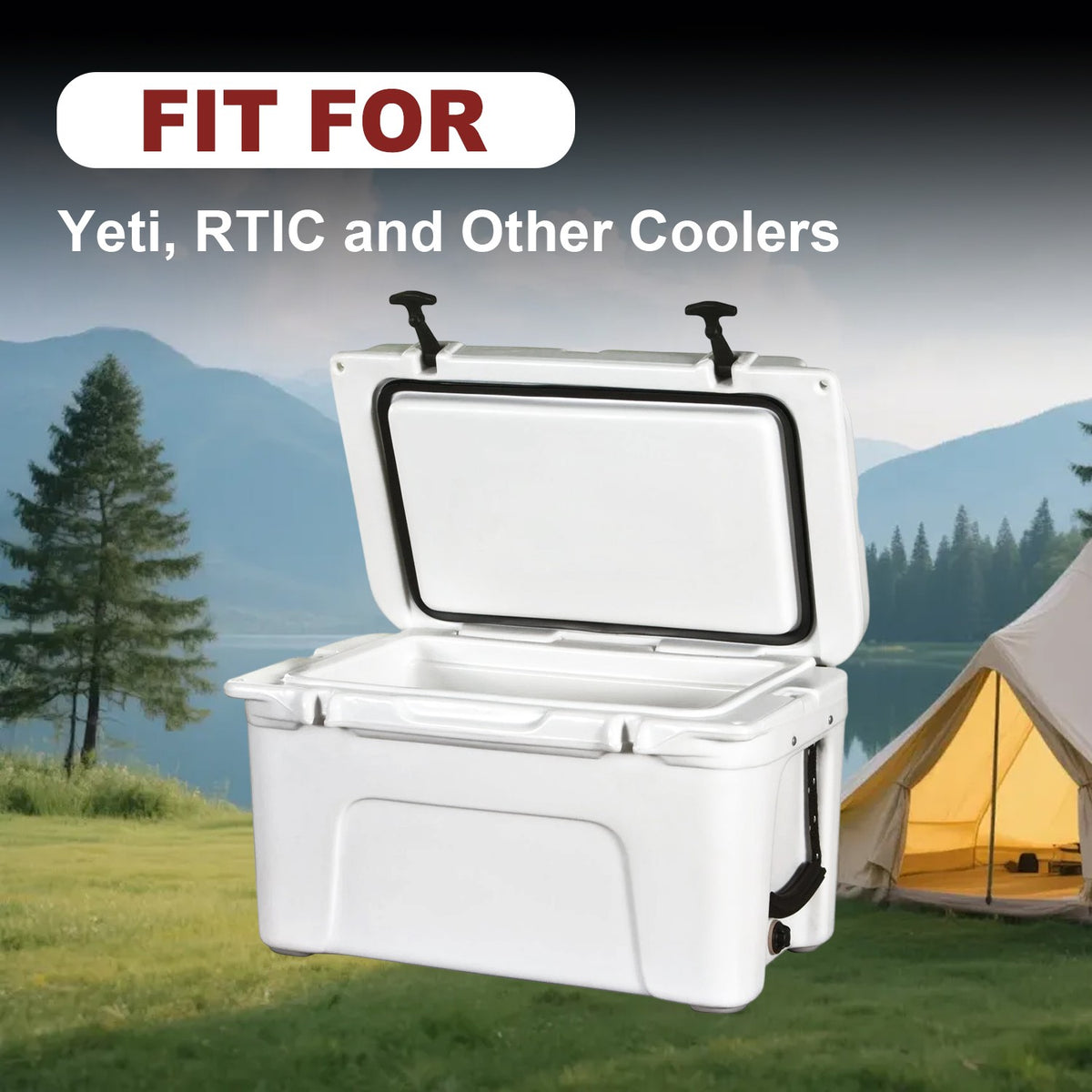 2 Pack Black Silicone Rubber Cooler Latches for YETI RTIC and Other Coolers