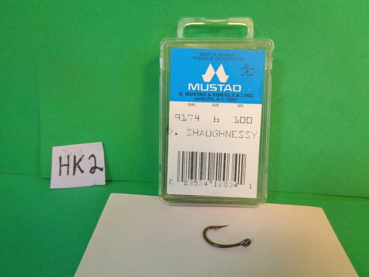 Mustad Size 6 O'Shaughnessy Fishing Hooks - Bronze, 100 Count