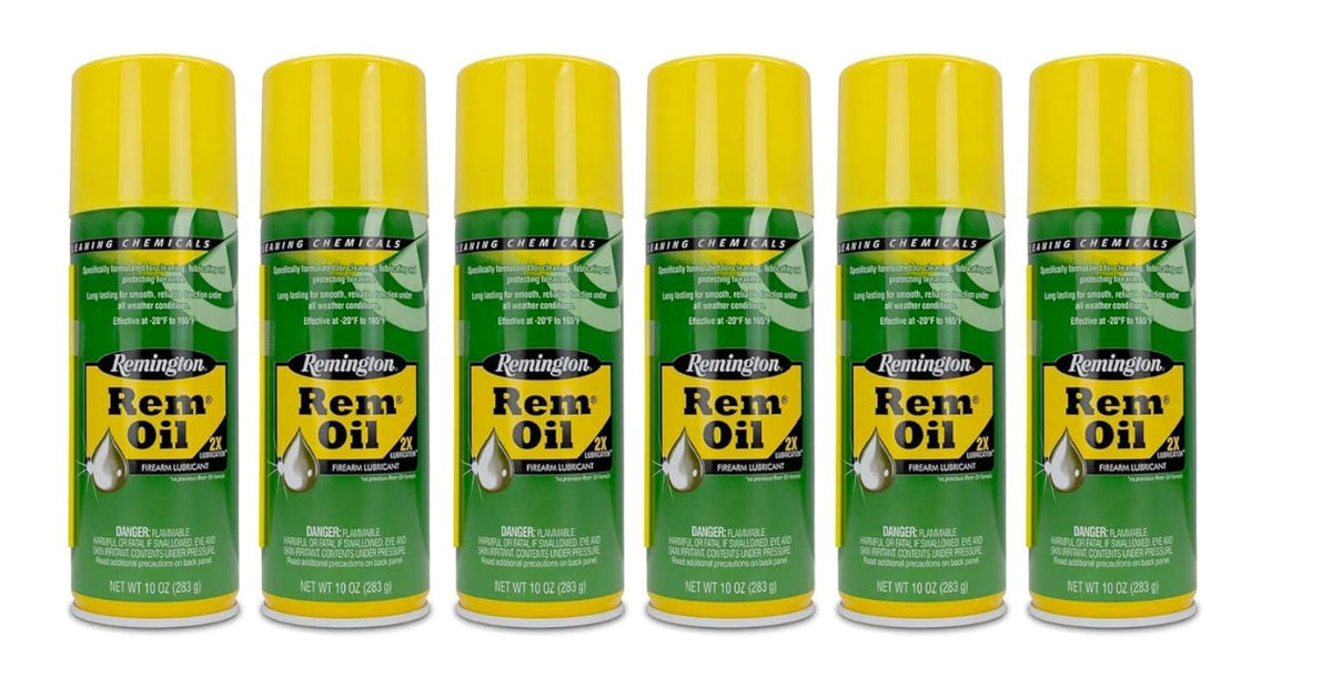 6-Pack Gun Oil Spray Lubricant and Cleaner 10 Oz Aerosol - Firearm & Equipment Maintenance