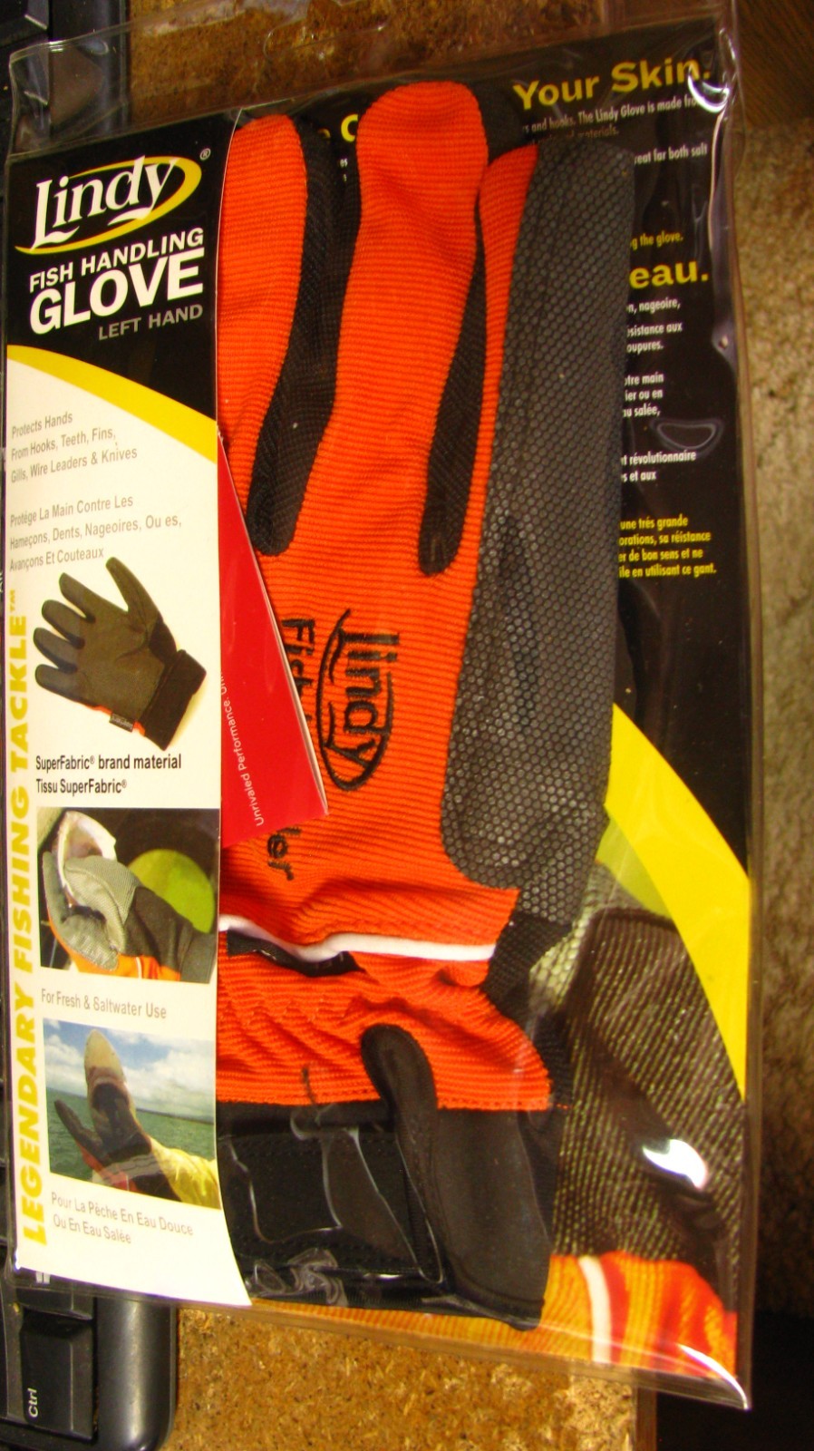 Fish Handling Glove Left XXL Orange - Fish Filleting & Saltwater Fishing