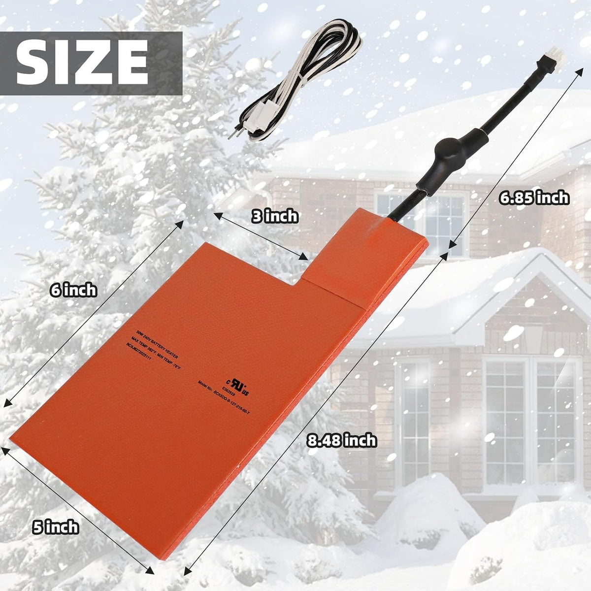 Battery Heater Pad for Generac 7101 - Outdoor Cold Weather Generator Accessory