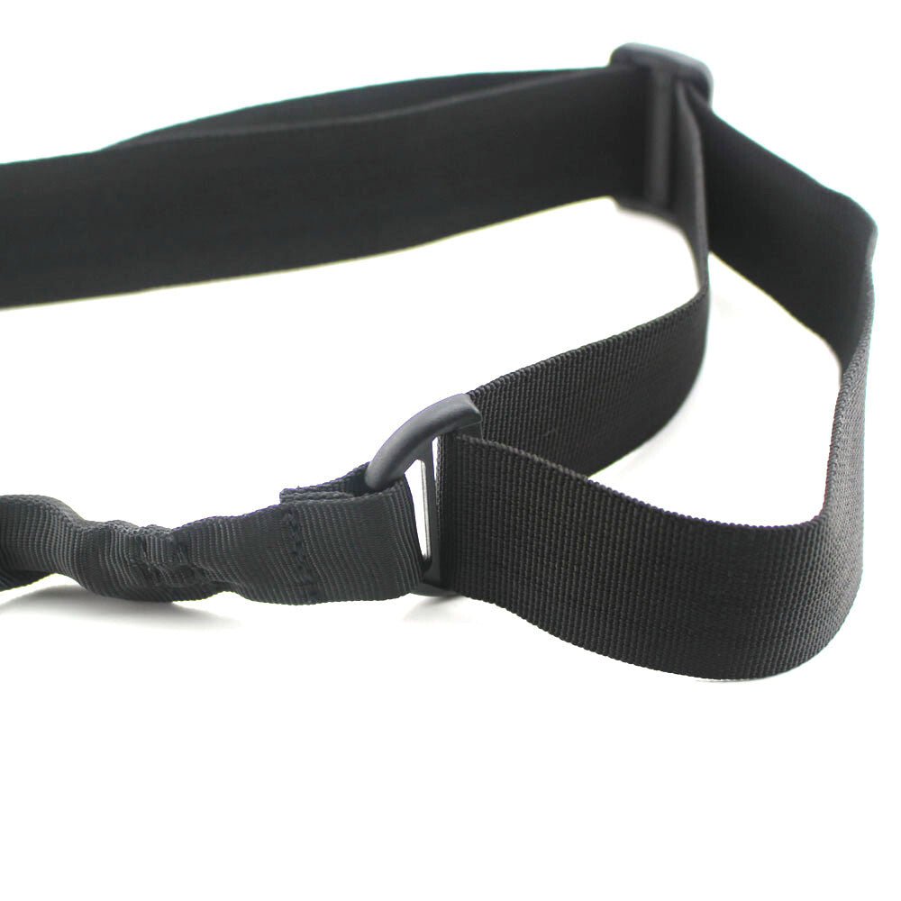 Tactical Single Point Rifle Sling with Adjustable Bungee Cord - Black