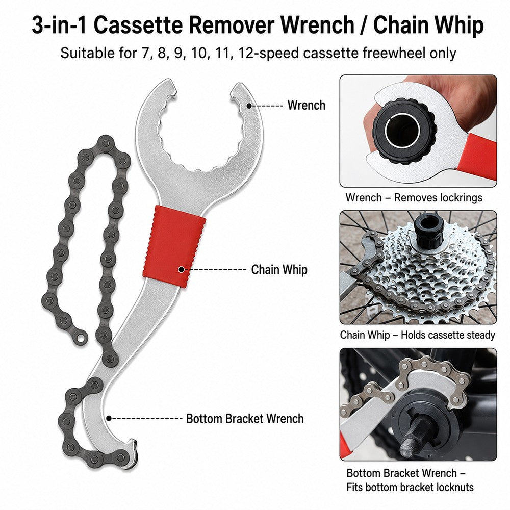9-Piece Bicycle Repair Tool Kit with Chain Breaker and Cassette Wrench