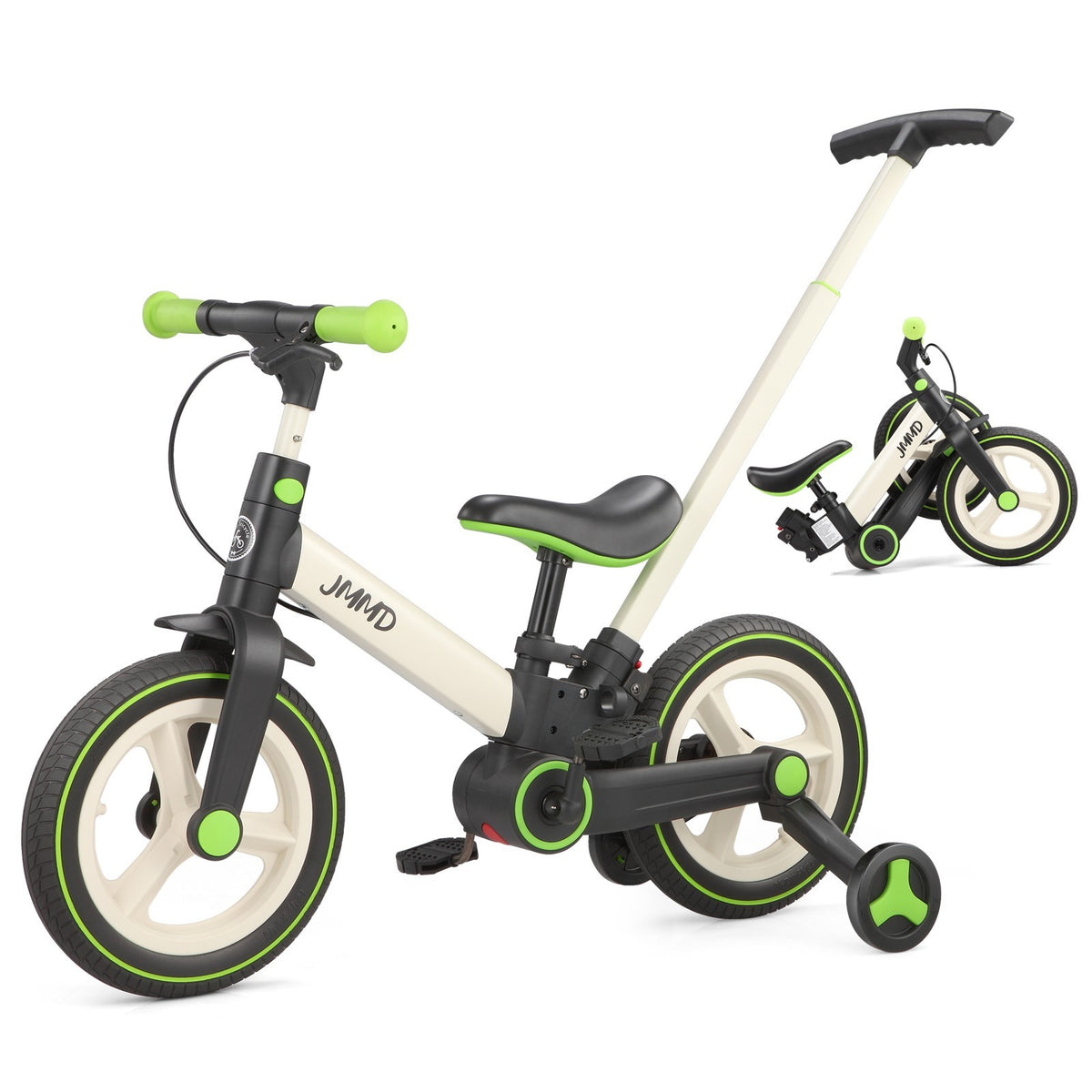 6-in-1 Foldable Toddler Bike with Push Handle for 18-60 Months, Adjustable & Durable