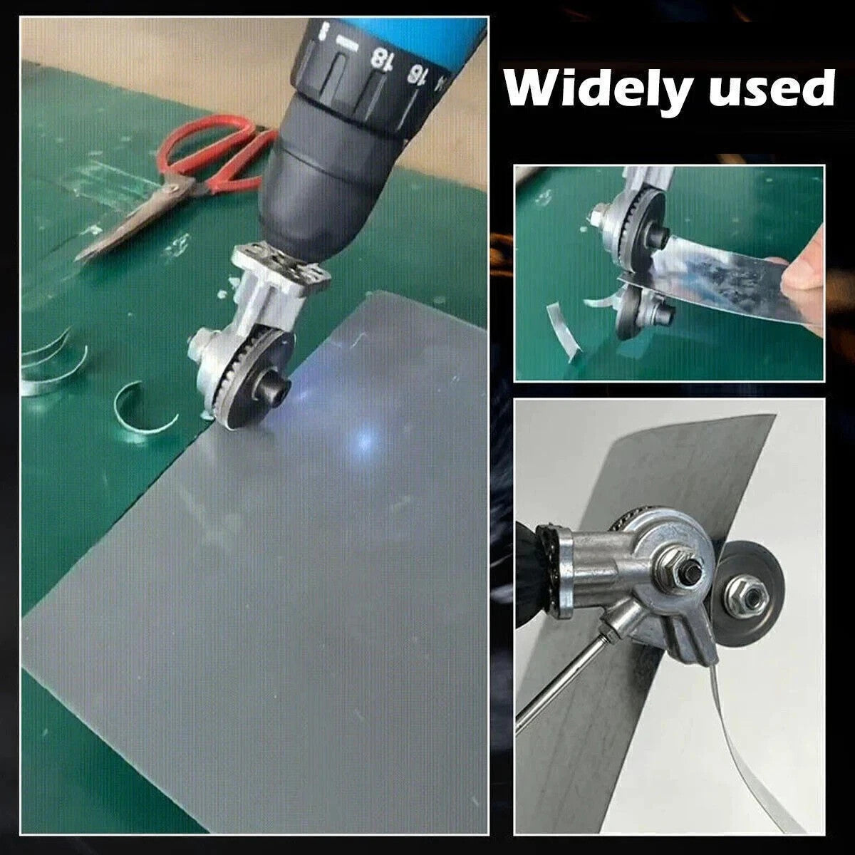 Electric Drill Metal Sheet Cutter Attachment for Impact Drills - 2 Pack