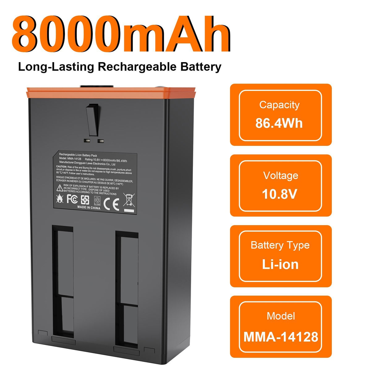 4Pack 8000mAh Rechargeable Battery for Moultrie Cellular Trail Cameras EDGE Series